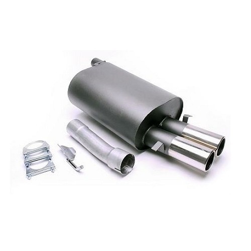  Exhaust silencer with 2 x round 76 mm outlets for BMW E39 6-cylinder Petrol - BC10431 