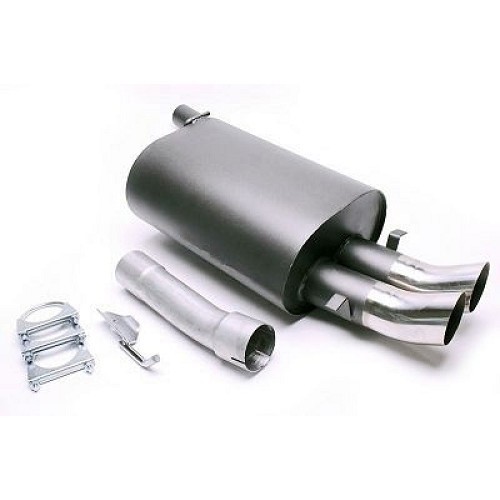  DTM exhaust silencer with 2 x 76 mm outlets for BMW E39 Touring 6-cylinder Petrol - BC10433 