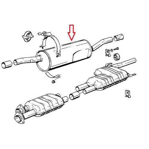  Silenciador del tubo de escape tipo original para BMW E28 - BC20009 