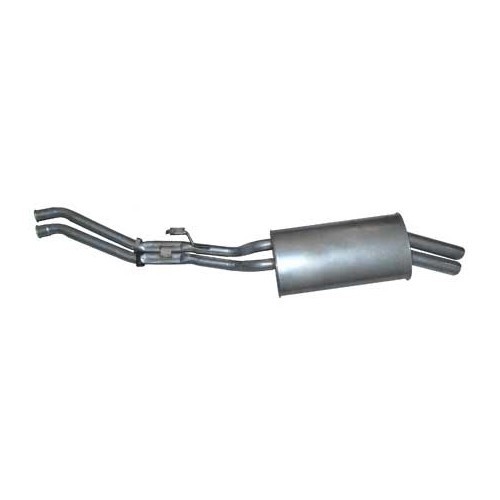  Original steel rear exhaust silencer for BMW 3 Series E30 320i 325i 325ix 6 cylinders catalytic converter (09/1987-) - Double straight tailpipe 2x60mm  - BC20110-1 