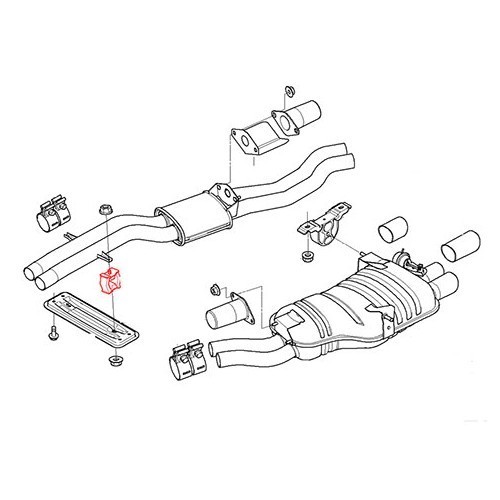  Bloco silenciador traseiro para BMW Z4 (E85-E86) N46/M54/N52 - BC20431-1 