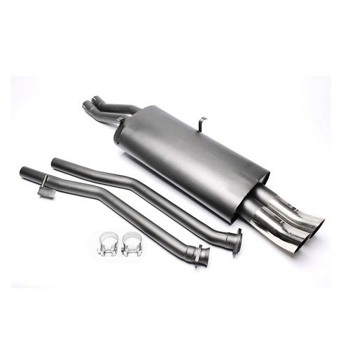  Steel exhaust system after catalytic converter for BMW E30, 2 x 76 mm DTM outlet - BC21012 