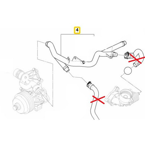 Vaico water return hose for Bmw 3 Series E46 (07/1997-08/2006) - Diesel - BC32086