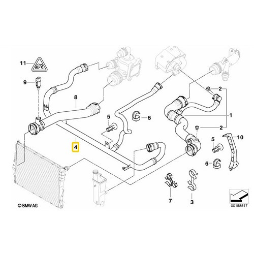 Water return hose for Bmw 3 Series E46 (01/2001-08/2006) - BC32600