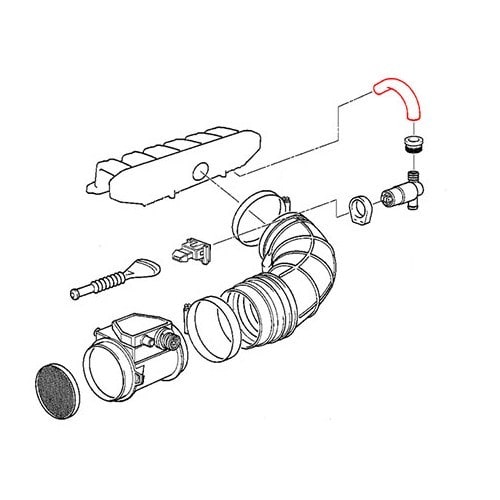  Bovenste slang op stationair ventiel voor BMW E34 vanaf 09/92 -> - BC44046-1 