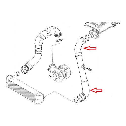  Tubo flexible de admisión de aire entre el intercambiador y la válvula EGR para BMW E60/E61 motores M57N/M57N2 - BC44729-1 