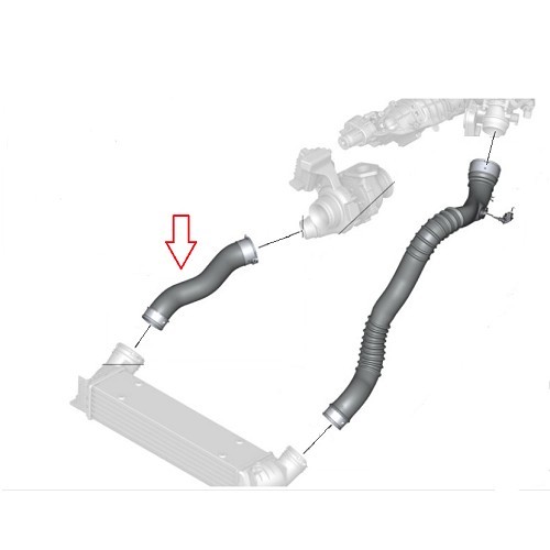  Air hose between intercooler and turbo for BMW 1 series E81/E82/E87 LCI/E88 116d and 118d - BC44730-1 