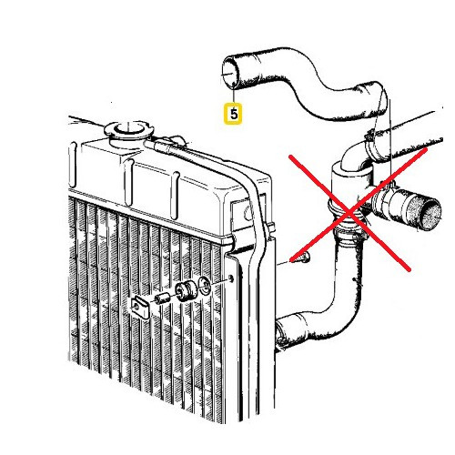 Upper water hose for Bmw 5 Series E12 (02/1972-06/1981) - BC50509