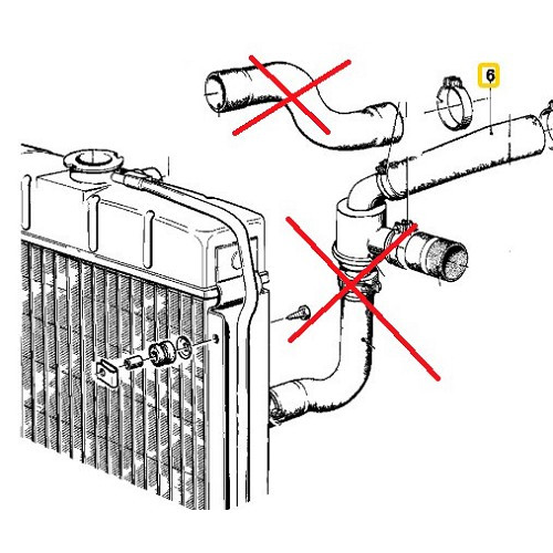 Upper water hose for Bmw 5 Series E12 (02/1972-06/1981) - BC50510