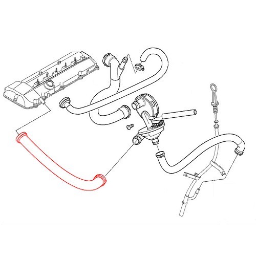  Tubo entre o respirador e a tampa da cabeça do cilindro para BMW X5 E53 -&gt;10/03 - BC53027-1 