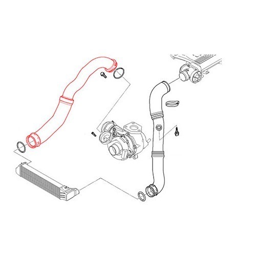  Conducto de aire entre el turbo y el refrigerador para BMW E46 - BC53036-1 