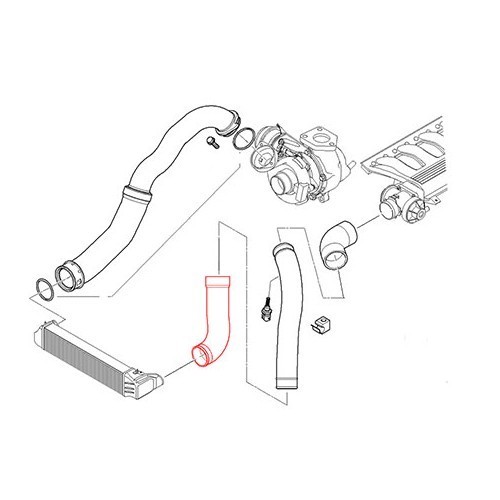  Luchtslang (deel 1) tussen intercooler en AGR-klep voor BMW E46 - BC53038-1 