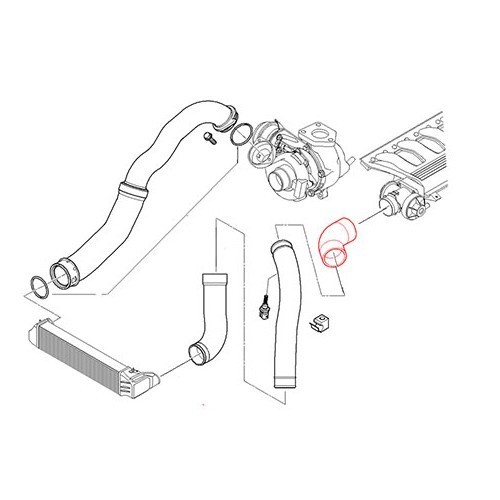  Luchtslang (3de deel) tussen intercooler en AGR klep voor BMW E46 - BC53040-1 