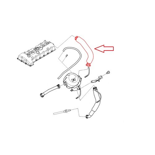  Tubo entre o respirador e a tampa da cabeça do cilindro para motores BMW Z4 (E85-E86) N52 até 10/06 - BC53149-1 