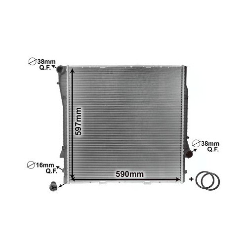Radiatore per BMW X5 E53 590 x 596 x 25mm - BC55674