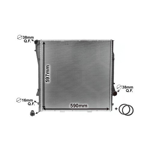 Radiator for BMW X5 E53 590 x 596 x 40 mm - BC55675