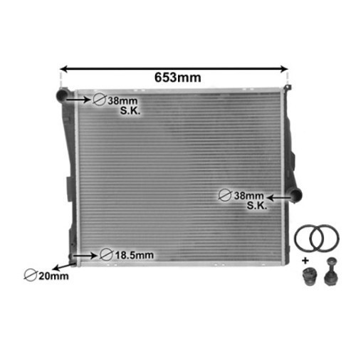 Radiatore per BMW X5 E53 590 x 596 x 40mm - BC55676