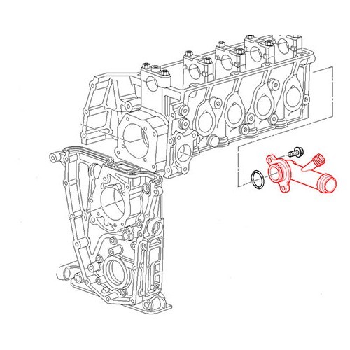  Waterslangverbindingspijp op cilinderkop voor BMW E46 Benzine - BC55806-1 