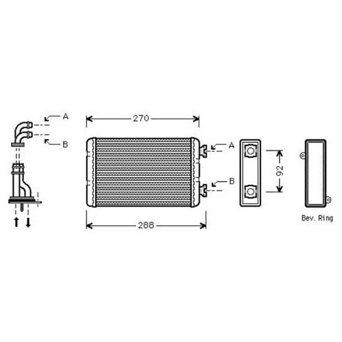  Radiateur de chauffage pour BMW E36 compact sans climatisation - BC56008-1 