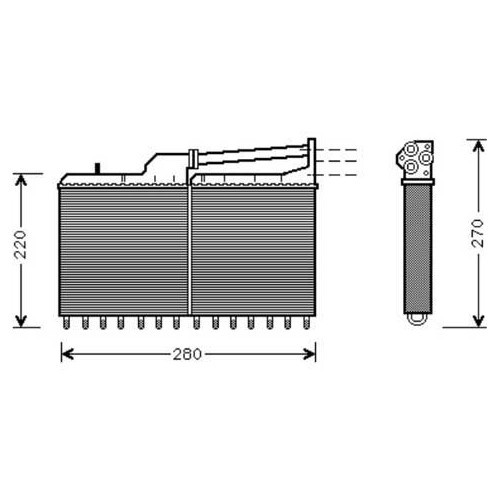  Radiador de calefacción para BMW Serie 5 E34 Berlina (-09/1991) - Racor tipo Valeo sin aire acondicionado - BC56018-3 