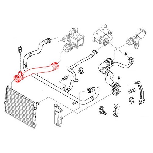  Manicotto di ritorno tra radiatore e carter del termostato per BMW E46 - BC56704-1 