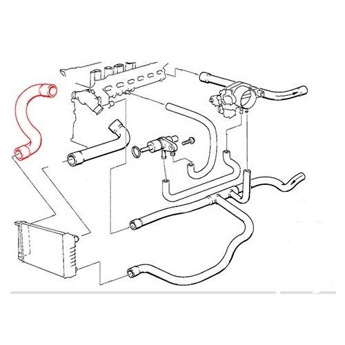  Durite d'eau entre la pompe à eau et le carter de thermostat pour BMW E34 - BC56813-1 