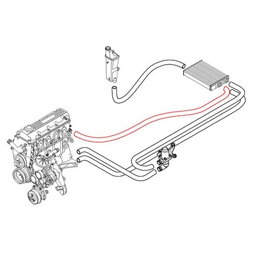  Water hose between engine and heating radiator - BC56827-1 