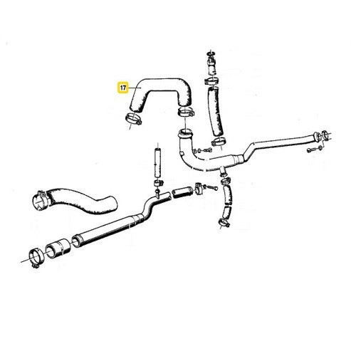  Hose between water pump and return pipe for BMW E12 - BC56828-1 