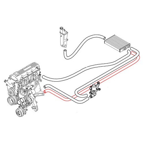  Water hose between engine return and heating radiator for BMW E46 - BC56831-1 