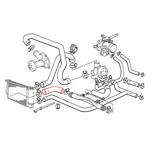 Water hose between radiator and rigid pipe for BMW E34 - BC56833
