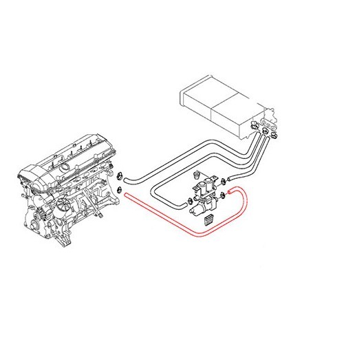  Wasserschlauch zwischen Motor und zusätzlicher Wasserpumpe für BMW E39 bis ->09/98 - BC56847-1 