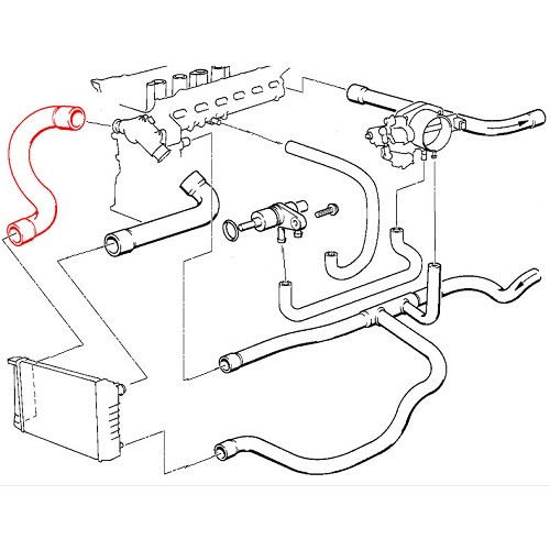  Tubo flexible de agua inferior entre el radiador y el termostato BMW E34 - BC56851-1 