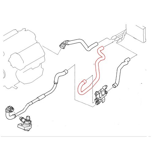  Mangueira entre a válvula de água e o radiador de aquecimento direita para BMW X5 - BC56863-1 