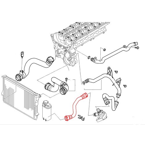 Water hose between thermostat and expansion tank for BMW X5 E53 - BC56899-1 