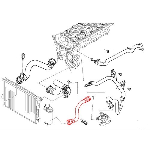 Water hose between thermostat and expansion tank for BMW X5 E53 - BC56899