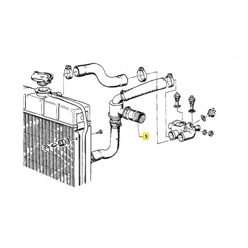  Durite d'eau entre pompe à eau et boîtier thermostat pour BMW Série 5 E12 (02/1972-06/1981) - moteur M10 - BC56944-1 