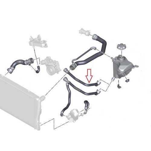  Durite d'eau entre le vase d'expansion et le moteur pour BMW E87 118d et 120d - BC56951-1 