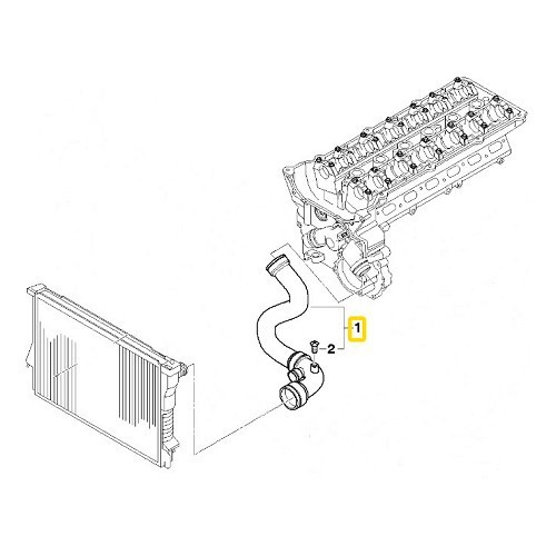  Mangueira de água superior FEBI entre o radiador e o bloco termostático para Bmw 7 Series E38 E38 (09/1998-07/2001) - M52TU - BC56979-1 