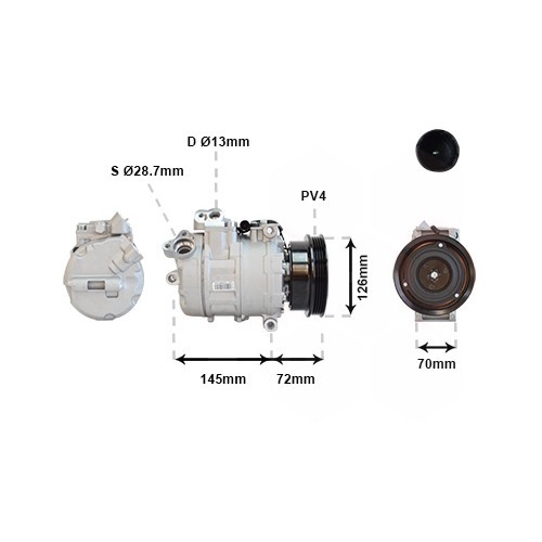  Compressor de ar condicionado para motores diesel BMW E39 - BC58007-1 