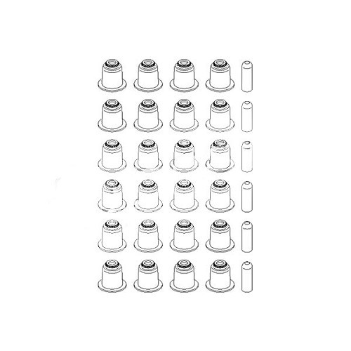 Kit 24 joints de queue de soupapes avec tige diamètre 6mm pour BMW Série 3 E46 Berline Touring Coupé et Cabriolet (12/1998-08/2006) - moteurs M57D30 M57D30TU - BD25319