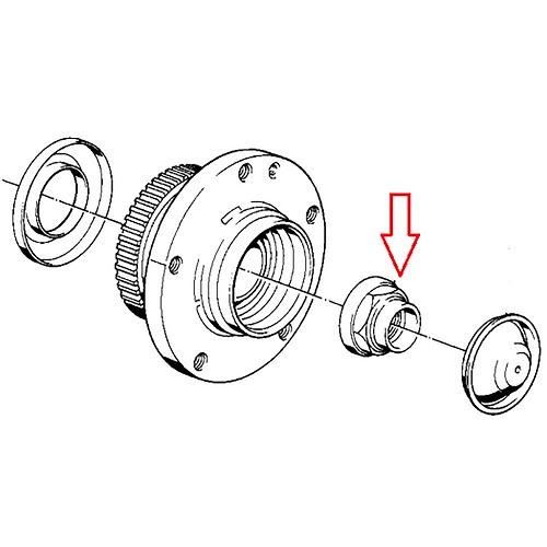  Tuerca de cubo de rueda para BMW Z3 (E36) - BH27516-2 