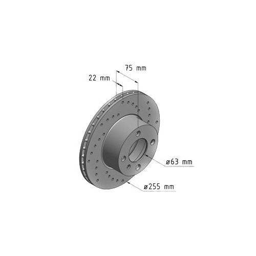  Zimmermann drilled front discs for BMW E21 - per pair - BH30505-1 