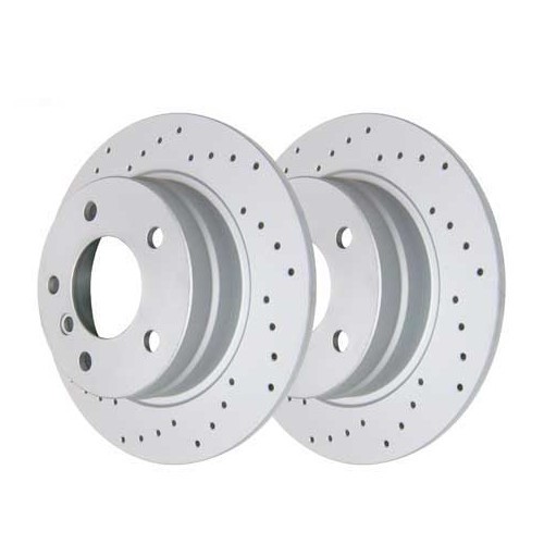  Zimmermann drilled solid rear brake discs 280x10mm for BMW 3 Series E36 Sedan Coupé Touring Compact and Convertible (11/1989-08/2000) - pair - BH30600Z 