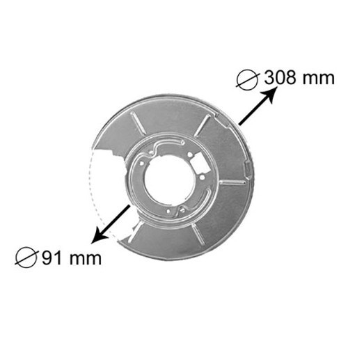     
                
                
    Flasque anti-poussière de disque arrière droit 308mm pour BMW E46 - BH30726
