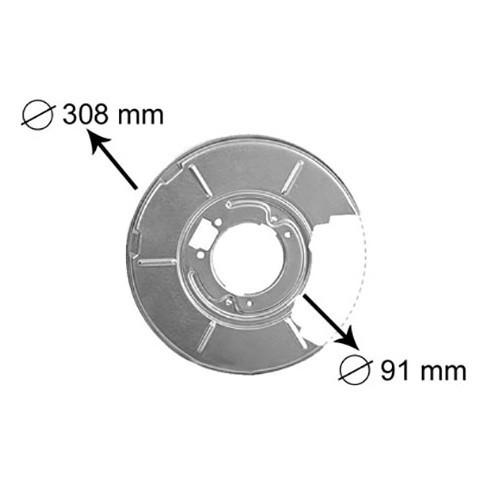  Brake dust shield for rear left disc, 308 mm, for BMW E46 - BH30728 