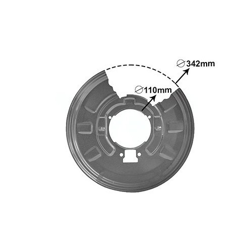  Brake dust shield for rear left disc, 342 mm, for BMW E46 - BH30745 
