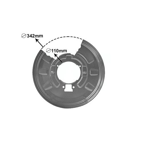  Placa antipolvo de disco trasero derecho 342 mm para BMW E46 - BH30746 
