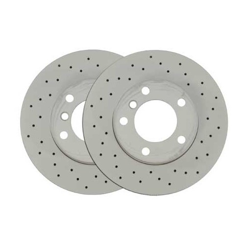     
                
                
    Disques de frein avant ventilés percés 296x22mm Zimmermann pour BMW Série 5 E39 Berline et Touring (02/1995-12/2003) - la paire - BH31300Z
