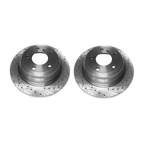  Zimmermann drilled solid rear brake discs 298x10mm for BMW 5 Series E39 Sedan and Touring (04/1995-12/2003) - pair - BH31400Z 