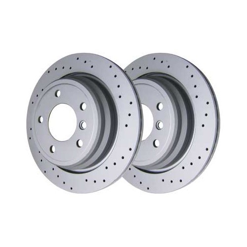     
                
                
    Disques de frein arrière ventilés percés 298x20mm Zimmermann pour BMW Série 5 E39 Berline et Touring (11/1999-12/2003) - la paire - BH31420Z

